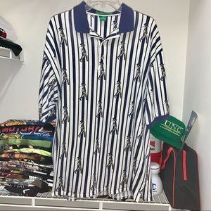 Vintage 90s Golf Polo Shirt Striped Mens XL